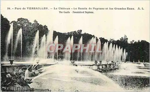 Cartes postales Parc de Versailles Le Chateau de Neptune et les Grandes Eaux