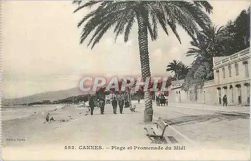 Cartes postales Cannes Plage et Promenade du Midi