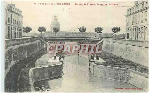Cartes postales Les Canaux Toulouse Ecluse et Pierre Canal de Brienne