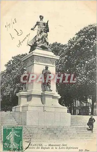 Cartes postales Nantes Monument eleve Memoire des Enfants de la Loire Inferieure Militaria
