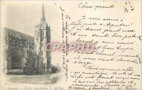 Ansichtskarte AK Argentan L Eglise Saint Martin (carte 1900)