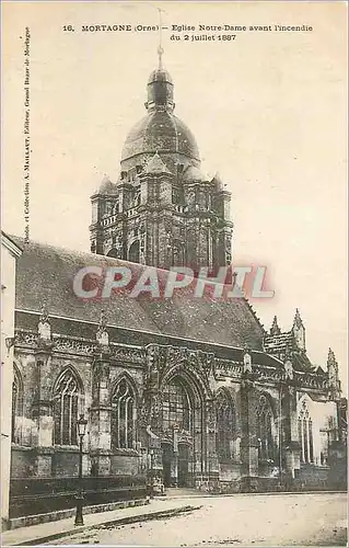 Cartes postales Mortagne Orne Eglise Notre Dame avant l incendie du 2 juillet 1887