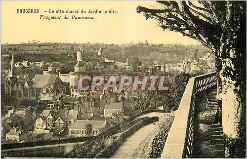 Cartes postales Fougeres Le site classe du Jardin public Fragment du Panorama