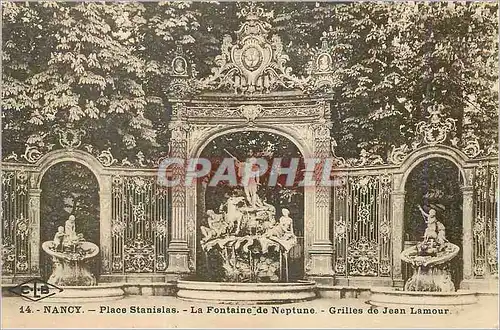 Ansichtskarte AK Nancy Place Stanisias La Fontaine de Neptune Grilles de Jean Lamour