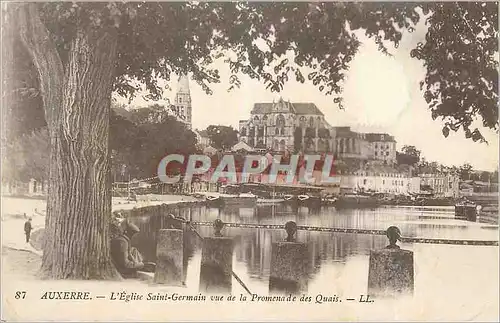 Cartes postales Auxerre E Eglise Saint Germain vue de la Promenade des Quais