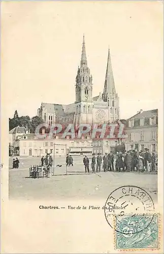 Ansichtskarte AK Chartres Vue de la Place du Chatelet (animee)