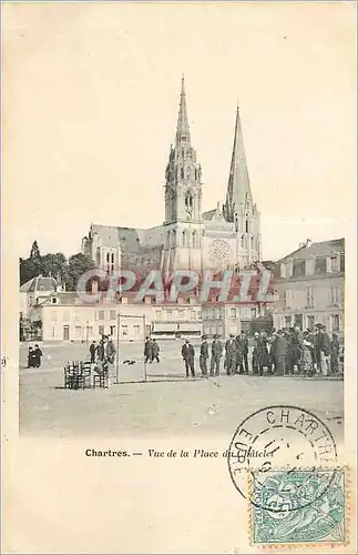Cartes postales Chartres Vue de la Place du Chatelet (animee)