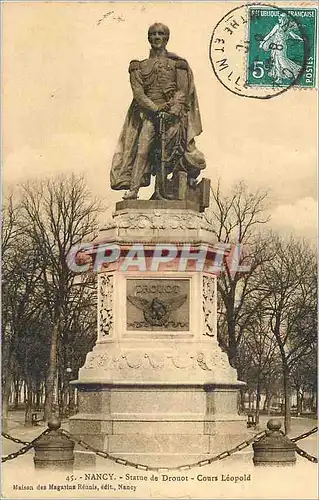 Cartes postales Nancy Statue de Drouot Cours Leopold