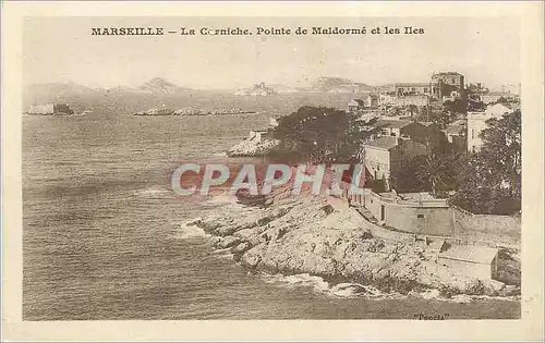 Ansichtskarte AK Marseille La Corniche Pointe de Maldorme et les Iles