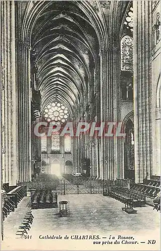 Cartes postales Cathedrale de Chartres la Rosace vue prise du Choeur