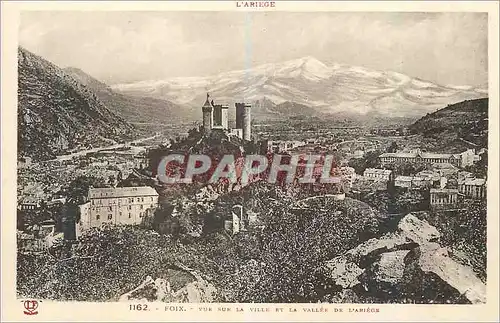Cartes postales L Ariege Foix Vue sur la Ville et la Vallee de Pariege