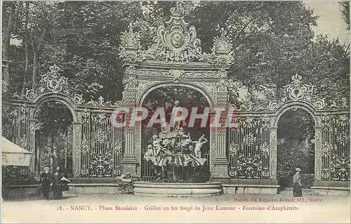 Cartes postales Nancy Place Stanislas Grilles en fer forge de Jean Lamour Fontaine d Amphitrite