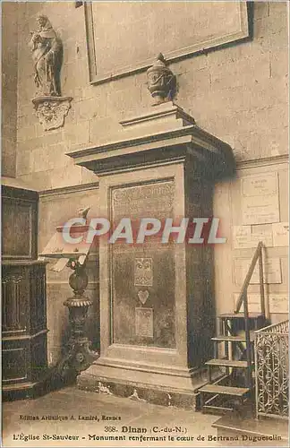 Ansichtskarte AK Dinan C du N L Eglise St Sauveur Monument renfermant le coeur de Bertrand Dugueselin