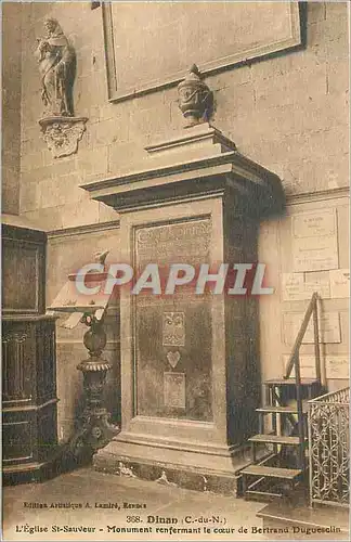 Cartes postales Dinan C du N L Eglise St Sauveur Monument renfermant le coeur de Bertrand Dugueselin