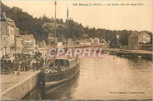 Cartes postales Dinan C du N les Quais pris du vieux Pont Bateau