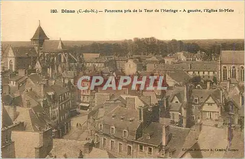 Ansichtskarte AK Dinan C du N Panorama pris de la Tour de l Horloge A gauche l Eglise St Malo