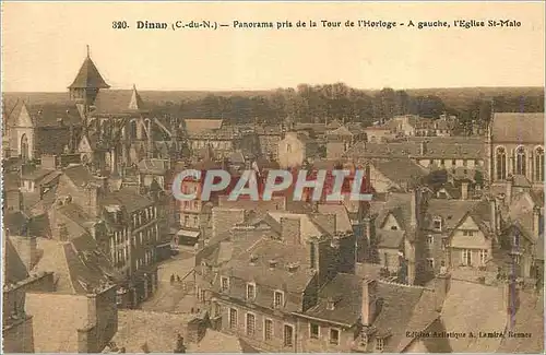 Cartes postales Dinan C du N Panorama pris de la Tour de l Horloge A gauche l Eglise St Malo