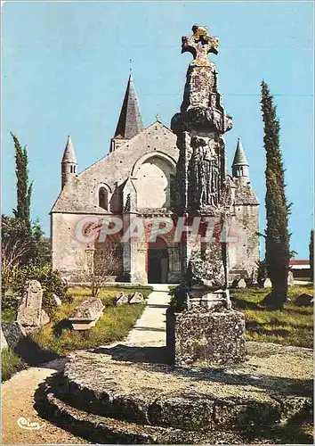 Cartes postales moderne Aulnay Eglise romane du xiie s La Croix Hossanniere du xv es