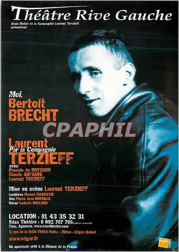Moderne Karte Theatre Rive Gauche Moi Bertolt Brecht par la Compagnie Laurent Terzieff