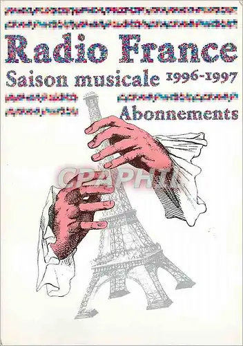 Cartes postales moderne Radio France Saison musicale Abonnements Paris Tour Eiffel