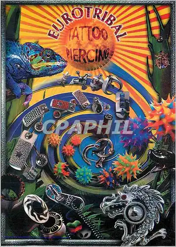 Cartes postales moderne Eurotribal Tattoo Piercing Lezard Cameleon