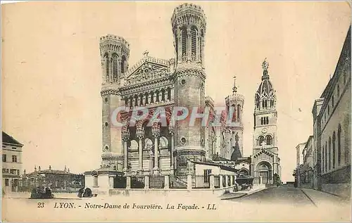 Cartes postales Lyon Notre Dame de Fourviere La Facade