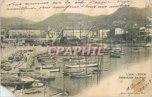 Cartes postales bis Nice Interieur du Port Bateaux