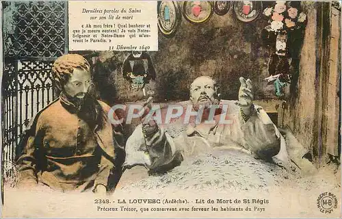 Ansichtskarte AK La Louvesc Ardeche Lit de Mort de St Regis Precieux Tresor que conservant avec forveur les habit