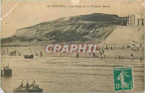 Ansichtskarte AK Le Portel La Plage et la Falaise Nord