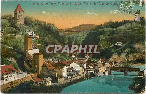 Cartes postales Fribourg Le Vieux Pont de la Basse Ville et le Pont du Gottero
