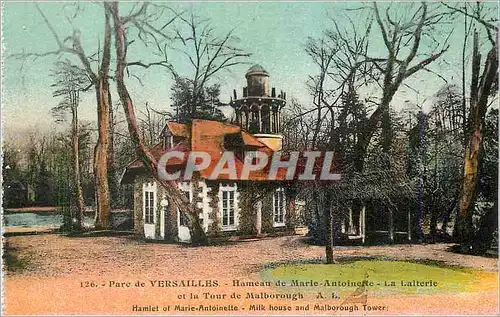 Cartes postales Parc de Versailles Hameau de Marie Antoinette La Literie et la Tour de Malborough