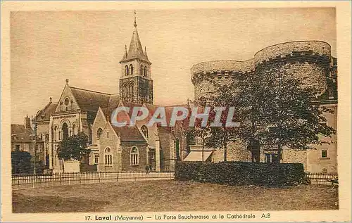Cartes postales Laval Mayenne La Porte Beucharesse et la Cathedrale