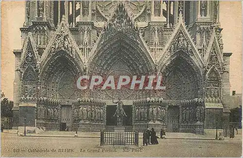 Ansichtskarte AK Cathedrale de Reims Le Grand Portail