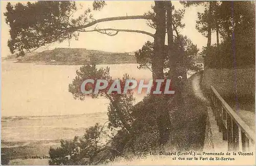 Cartes postales Dinard I et V Promenade de la Vicomte et vue sur le Fort de St Servan