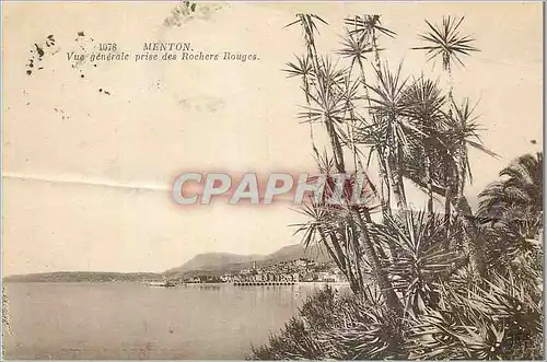 Cartes postales Menton Vue Generale prise des Rochers Rouges