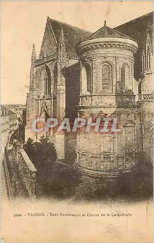 Cartes postales Vannes Tour Renaissance et Cloitre de la Cathedrale