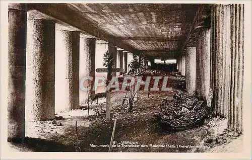 Moderne Karte Verdun Monument de la Tranchee des Baionnettes Vue Interieur Militaria