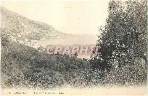 Cartes postales Menton Vue vers Garavan