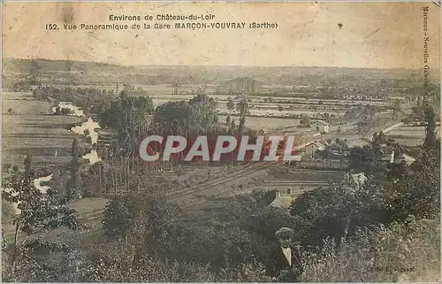 Ansichtskarte AK Vue Panoramique de la Gare Marcon Vouvray (Sarthe) Environs de Chateau du Loir