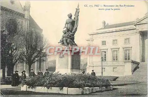 Cartes postales Pau Monument des Bas Pyreneens morts pour la Patrie