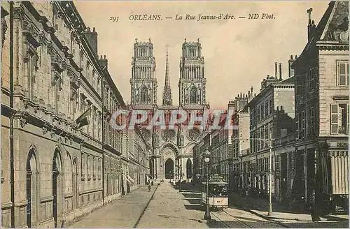 Cartes postales Orleans La Rue Jeanne d'Arc Tramway