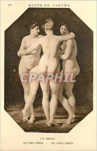 Cartes postales Musee du Louvre les Trois Graces J B Regnault