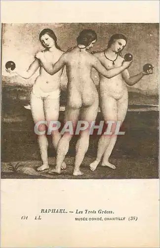 Ansichtskarte AK Musee Conde Chantilly Raphael les Trois Graces