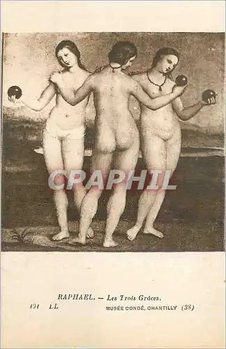 Cartes postales Musee Conde Chantilly Raphael les Trois Graces