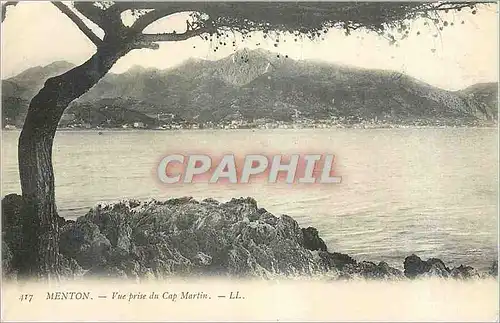 Cartes postales Menton Vue prise du Cap Martin