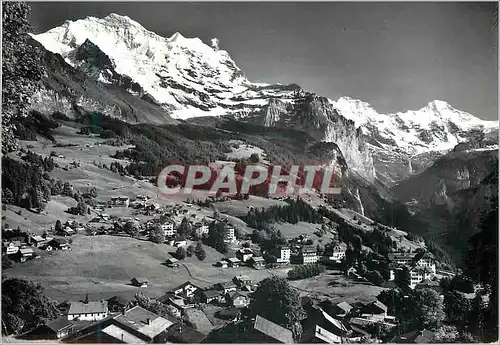 Cartes postales moderne Wengen mit Jungfrau und Breithorn