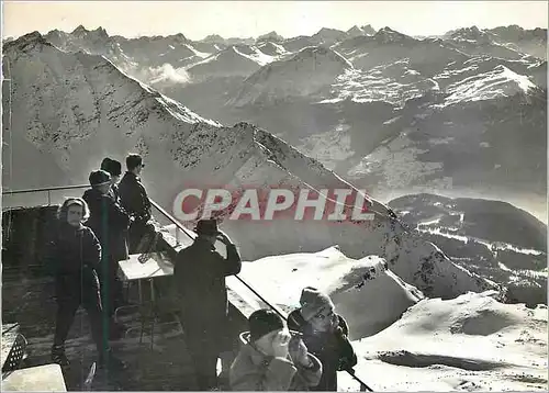 Cartes postales moderne Lenzerheide Valbella Rottornbahn Blick vom Bergreslaurant 2863 m u M Nanch Suden