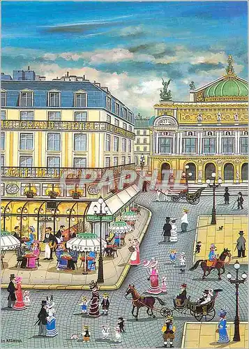 Cartes postales moderne Bin Kashiwa L'Opera Le Grand Hotel et le Cafe de la Paix