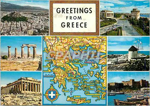 Moderne Karte Greetings from Greece