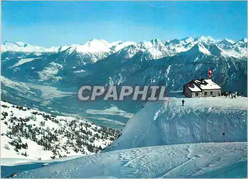 Cartes postales moderne Montana (alt 1500 2600m) Cabane des Violettes (CAS) Vue sur les Alpes Valaisannes et la Vallee d